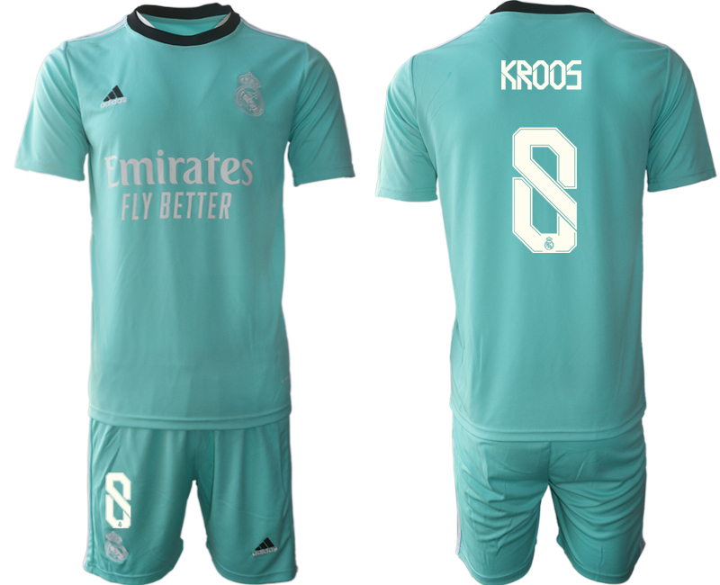 Men 2021-2022 Club Real Madrid second away Light blue #8 Soccer Jersey->real madrid jersey->Soccer Club Jersey